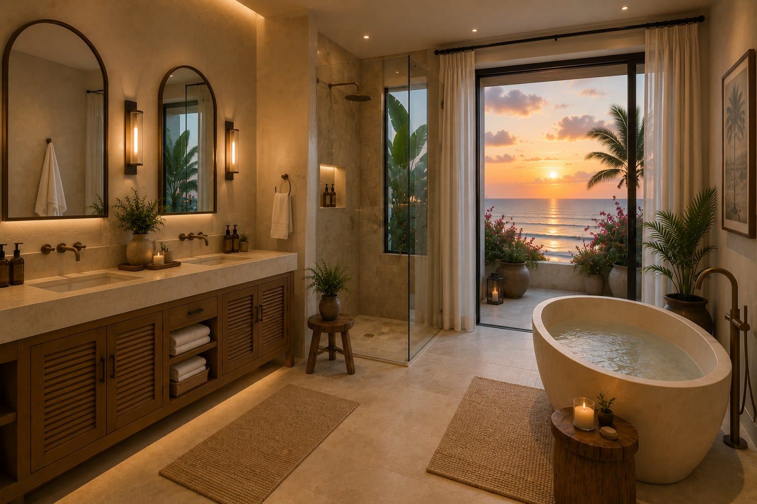Spa-inspired stone bathroom