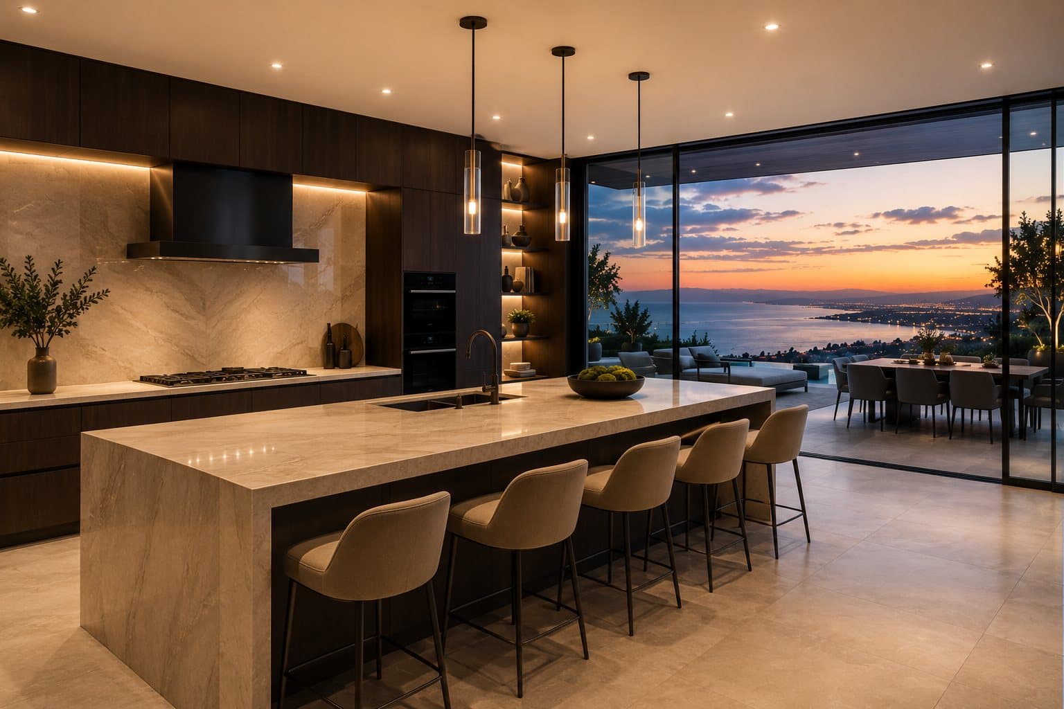 Chef-style kitchen with central island