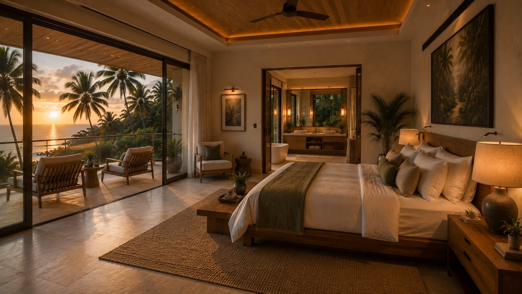 Master bedroom with coastal outlook