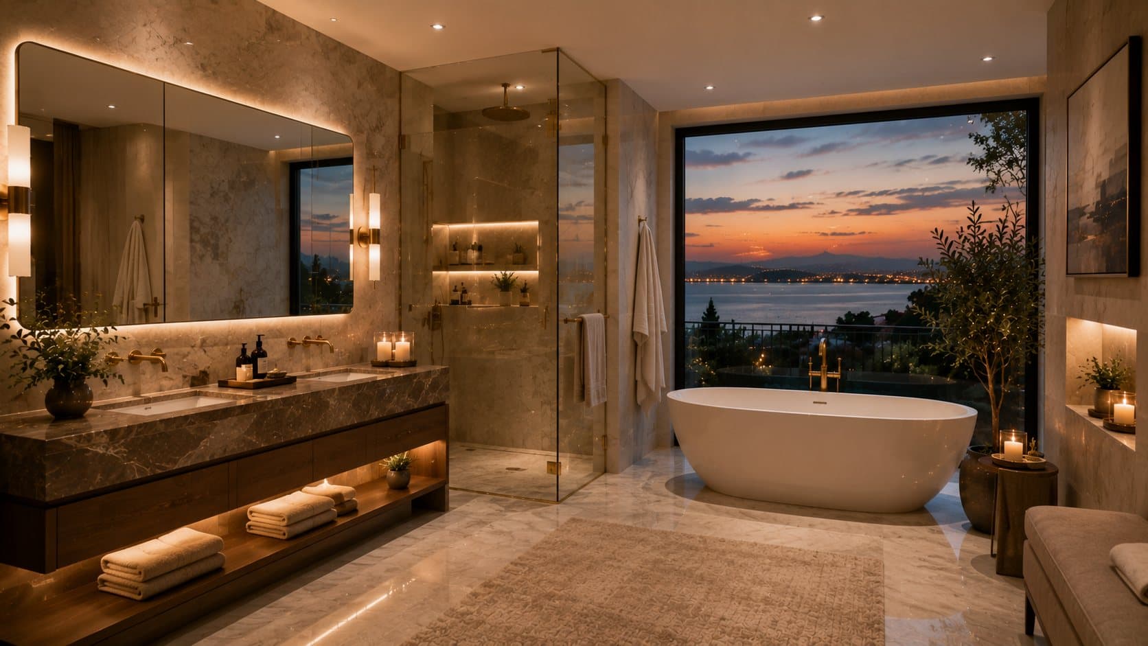 Spa-like contemporary bathroom